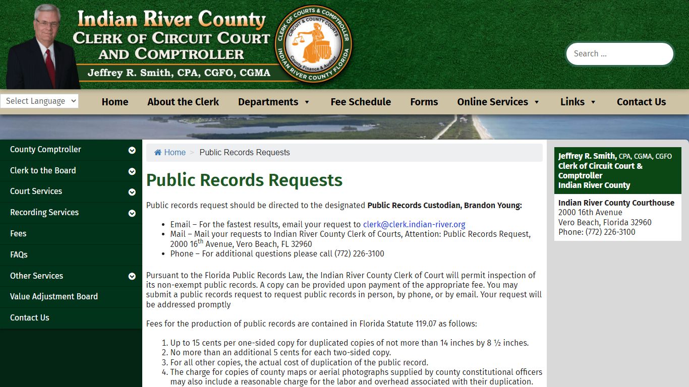 Public Records Requests – Indian River Clerk of the ...